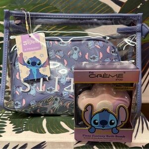 Stitch Disney Bath Bomb and Toiletry Bags Set NWT
